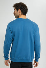 تنزيل الصورة على معرض الصور، Redtag-Blue-Crew-Neck-Sweatshirt-Sweatshirts-Men's-