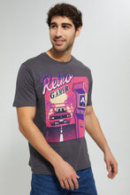 تنزيل الصورة على معرض الصور، Redtag-Grey-Digital-Printed-T-Shirt-Graphic-Prints-Men's-