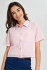 Redtag-Pink-Organza-Crop-Shirt-Blouses-Senior-Girls-9 to 14 Years