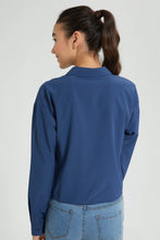 تنزيل الصورة على معرض الصور، Redtag-Blue-SaT-Shirtn-Oversize-Crop-Shirt-Blouses-Senior-Girls-9 to 14 Years