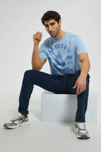 تنزيل الصورة على معرض الصور، Redtag-Sky-Blue-Graphic-T-Shirt-Graphic-Prints-Men's-