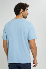 تنزيل الصورة على معرض الصور، Redtag-Sky-Blue-Graphic-T-Shirt-Graphic-Prints-Men's-