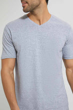 Load image into Gallery viewer, Redtag-Ecru-V-Neck-Solid-T-Shirt-Plain-Men's-