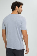 Load image into Gallery viewer, Redtag-Ecru-V-Neck-Solid-T-Shirt-Plain-Men's-