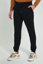 تنزيل الصورة على معرض الصور، Redtag-Black-Pique-Jog-Pant-Joggers-Men's-