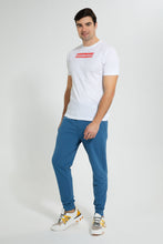 تنزيل الصورة على معرض الصور، Redtag-Blue-Pique-Jog-Pant-Joggers-Men's-