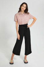 تنزيل الصورة على معرض الصور، Redtag-Yellow-Floral-Print-Crop-Shirt-Blouses-Senior-Girls-9 to 14 Years