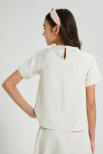 تنزيل الصورة على معرض الصور، Redtag-Beige-High-Neck-Top-With-Print-Blouses-Senior-Girls-9 to 14 Years
