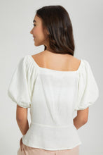 تنزيل الصورة على معرض الصور، Redtag-White-Puffsleeve-Embroideredroidered-Top-Blouses-Senior-Girls-9 to 14 Years
