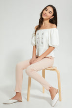 تنزيل الصورة على معرض الصور، Redtag-White-Puffsleeve-Embroideredroidered-Top-Blouses-Senior-Girls-9 to 14 Years