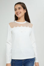 تنزيل الصورة على معرض الصور، Redtag-White-L/S-Lace-Top-Long-Sleeves-Senior-Girls-9 to 14 Years