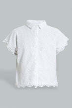 Load image into Gallery viewer, Redtag-White-Collared-Chiffly-Shirt-Colour:White,-Filter:Senior-Girls-(9-to-14-Yrs),-GSR-Blouses,-New-In,-New-In-GSR,-Non-Sale,-S22A,-Section:Kidswear-Senior-Girls-9 to 14 Years