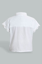 Load image into Gallery viewer, Redtag-White-Collared-Chiffly-Shirt-Colour:White,-Filter:Senior-Girls-(9-to-14-Yrs),-GSR-Blouses,-New-In,-New-In-GSR,-Non-Sale,-S22A,-Section:Kidswear-Senior-Girls-9 to 14 Years
