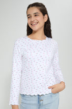 تنزيل الصورة على معرض الصور، بلوزة كشكش بطبعات باللون الأبيض