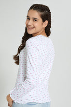 تنزيل الصورة على معرض الصور، بلوزة كشكش بطبعات باللون الأبيض