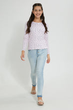 تنزيل الصورة على معرض الصور، Redtag-Ruffled-Printed-L/S-TShirt-Long-Sleeves-Senior-Girls-9 to 14 Years