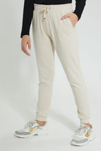 Load image into Gallery viewer, Redtag-Oatmeal-Melange-Basic-Track-Pant-Joggers-Senior-Girls-9 to 14 Years