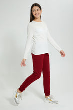تنزيل الصورة على معرض الصور، Redtag-Burgundy-Basic-Track-Pant-Joggers-Senior-Girls-9 to 14 Years