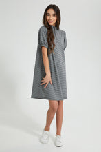 تنزيل الصورة على معرض الصور، Redtag-Highneck-Jacquard-Dress-Dresses-Senior-Girls-9 to 14 Years