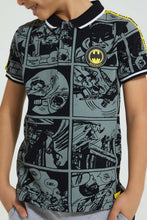 تنزيل الصورة على معرض الصور، Redtag-Black-Batman-Polo-Polo-Shirts-Boys-2 to 8 Years