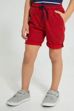 تنزيل الصورة على معرض الصور، Redtag-Navy-Stripe-T-Shirt-With-Woven-Shorts-Set-Sets-Boys-2 to 8 Years