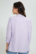 تنزيل الصورة على معرض الصور، Redtag-Lilac-Stripe-Rolled-Up-Sleeve-Jacket-Jackets-Women's-