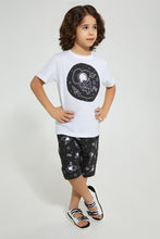 تنزيل الصورة على معرض الصور، Redtag-White-Astronaut-Print-T-Shirt-And-Shorts-Set-Sets-Boys-2 to 8 Years