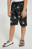 Redtag-White-Astronaut-Print-T-Shirt-And-Shorts-Set-Sets-Boys-2 to 8 Years