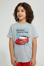 تنزيل الصورة على معرض الصور، Redtag-Blue-Speed-Monster-Print-T-Shirt-And-Shorts-Set-Sets-Boys-2 to 8 Years