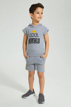 تنزيل الصورة على معرض الصور، Redtag-Grey-Marl-Pique-Terry-Hooded-And-Shorts-Set-Boys-Sets,-Colour:Grey,-Filter:Boys-(2-to-8-Yrs),-New-In,-New-In-BOY,-Non-Sale,-S22A,-Section:Kidswear-Boys-2 to 8 Years