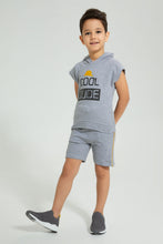 تنزيل الصورة على معرض الصور، Redtag-Grey-Marl-Pique-Terry-Hooded-And-Shorts-Set-Boys-Sets,-Colour:Grey,-Filter:Boys-(2-to-8-Yrs),-New-In,-New-In-BOY,-Non-Sale,-S22A,-Section:Kidswear-Boys-2 to 8 Years