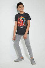 تنزيل الصورة على معرض الصور، Redtag-Charcoal-Iron-Man-T-Shirt-Graphic-Prints-Senior-Boys-9 to 14 Years