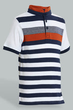 تنزيل الصورة على معرض الصور، Redtag-White-Horizontal-Stripe-Stand-Collar-Polo-Shirt-Boys-T-Shirts,-Colour:White,-Filter:Boys-(2-to-8-Yrs),-New-In,-New-In-BOY,-Non-Sale,-S22A,-Section:Kidswear-Boys-2 to 8 Years