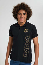 Load image into Gallery viewer, Redtag-Black-Barca-Polo-Polo-Shirts-Senior-Boys-9 to 14 Years