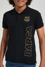 Load image into Gallery viewer, Redtag-Black-Barca-Polo-Polo-Shirts-Senior-Boys-9 to 14 Years