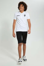 Load image into Gallery viewer, Redtag-White-Black-Panther-Polo-Polo-Shirts-Senior-Boys-9 to 14 Years