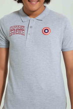 Load image into Gallery viewer, Redtag-Grey-Captain-America-Polo-Polo-Shirts-Senior-Boys-9 to 14 Years