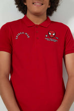 تنزيل الصورة على معرض الصور، Redtag-Red-Spiderman-Polo-Polo-Shirts-Senior-Boys-9 to 14 Years