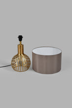 Load image into Gallery viewer, Redtag-Gold-Metal-Embellished-Table-Lamp-Colour:Gold,-Filter:Home-Decor,-HMW-HOM-Table-Lamps,-New-In,-New-In-HMW-HOM,-Non-Sale,-S22A,-Section:Homewares-Home-Decor-
