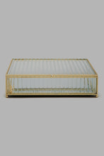Load image into Gallery viewer, Redtag-Gold-Ribbed-Electroplating-Medium-Jewellery-Box-Jewellery-Box-Home-Decor-