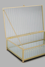 Load image into Gallery viewer, Redtag-Gold-Ribbed-Electroplating-Medium-Jewellery-Box-Jewellery-Box-Home-Decor-