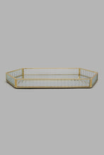 Load image into Gallery viewer, Redtag-Gold-Ribbed-Decorative-Tray-Trays-Home-Decor-