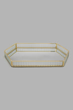 Load image into Gallery viewer, Redtag-Gold-Ribbed-Decorative-Tray-Trays-Home-Decor-
