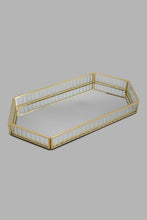 Load image into Gallery viewer, Redtag-Gold-Ribbed-Decorative-Tray-Trays-Home-Decor-