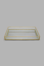 تنزيل الصورة على معرض الصور، Redtag-Gold-Ribbed-Decorative-Tray-Trays-Home-Decor-