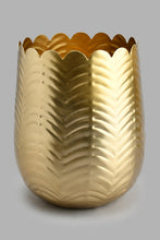 تنزيل الصورة على معرض الصور، Redtag-Gold-Cylinder-Ribbed-Planter-Vase-Home-Decor-