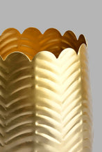 تنزيل الصورة على معرض الصور، Redtag-Gold-Cylinder-Ribbed-Planter-Vase-Home-Decor-