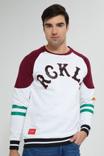 تنزيل الصورة على معرض الصور، Redtag-White-Raglan-Sleeve-Sweatshirt-Sweatshirts-Men's-0