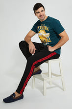 تنزيل الصورة على معرض الصور، Redtag-Black-Track-Pant-With-Side-Tape-Joggers-Men's-