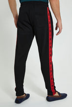 تنزيل الصورة على معرض الصور، Redtag-Black-Track-Pant-With-Side-Tape-Joggers-Men's-